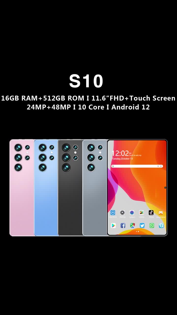 2024 Tablet Baru Galaxy S10 Ultra 16GB+512GB Tablet Android 11.6 inch Layar Full Screen Layar Besar Wifi 5G Dual SIM Tablet Untuk Belajar tab advan Tablet Gaming Produk 11.6inci Kartu Layar Game kantor pembelajaran layar penuh HD