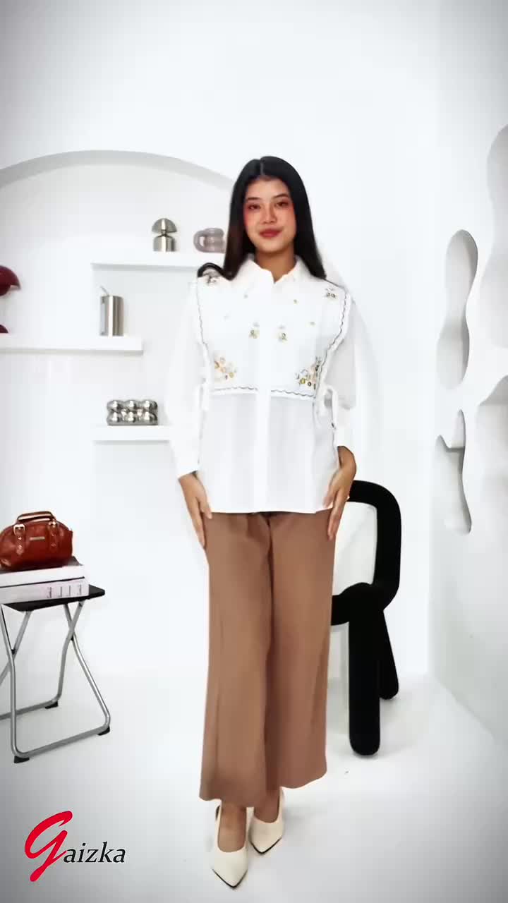 NARIKA SHIRT - Ukuran S M L XL XXL 3XL 5L - Atasan Wanita Jumbo - Atasan Jumbo - Kemeja Wanita Big Size Baju Linen Panjang Oversize Basic Katun