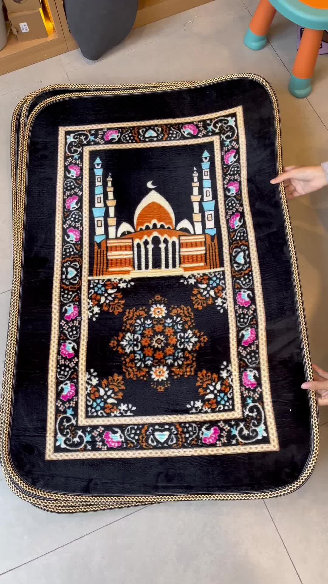 {GRATIS ONGKIR} Sajadah Nur Kiswah Tanpa Rumbai 70x140 / Nyaman Bahan Tebal Bludru Empuk Bulu Busa