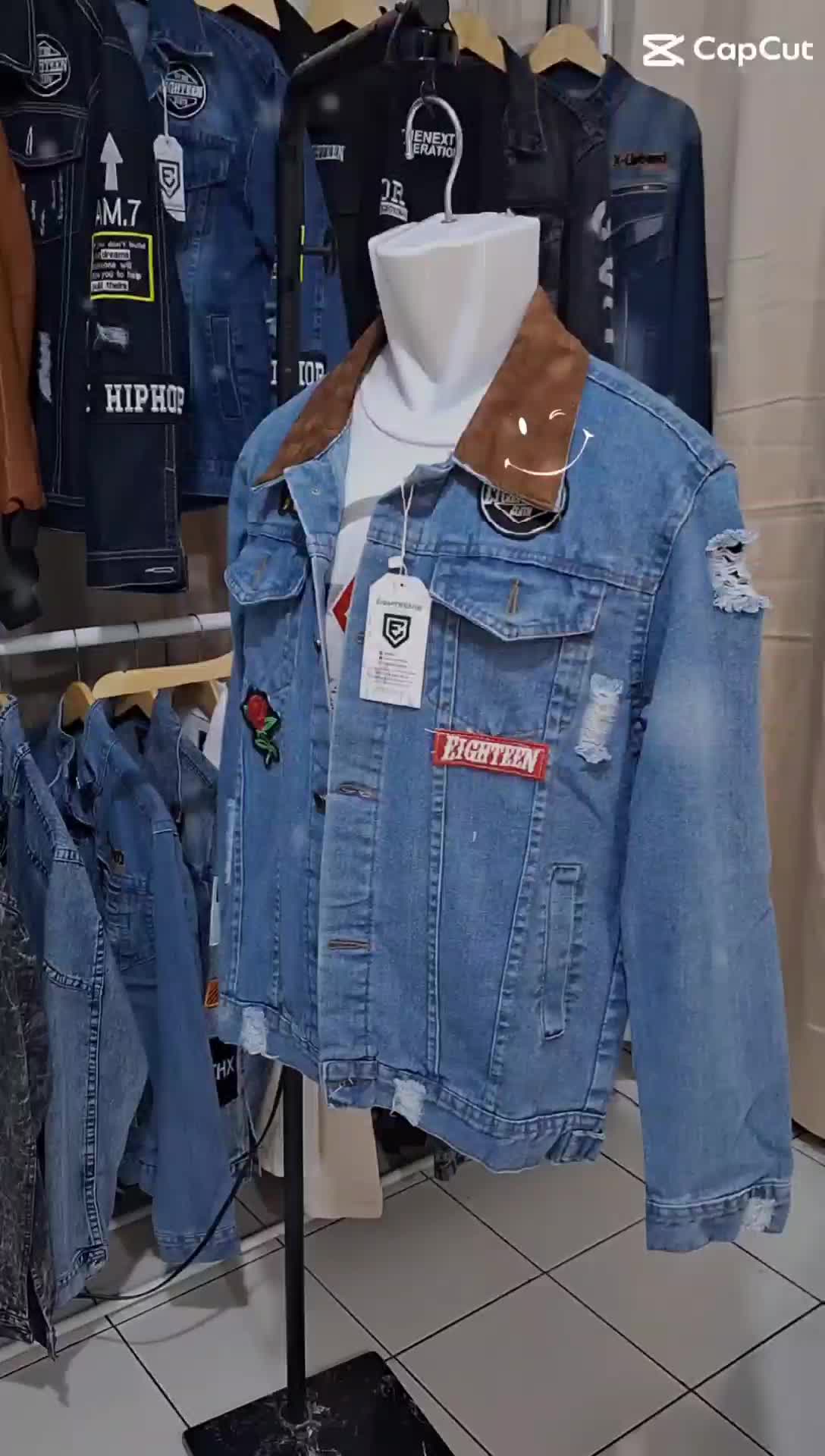Jaket Jeans Model Dilan Biru Pria Denim Casual Cowok - Wanita Simple Original Blue