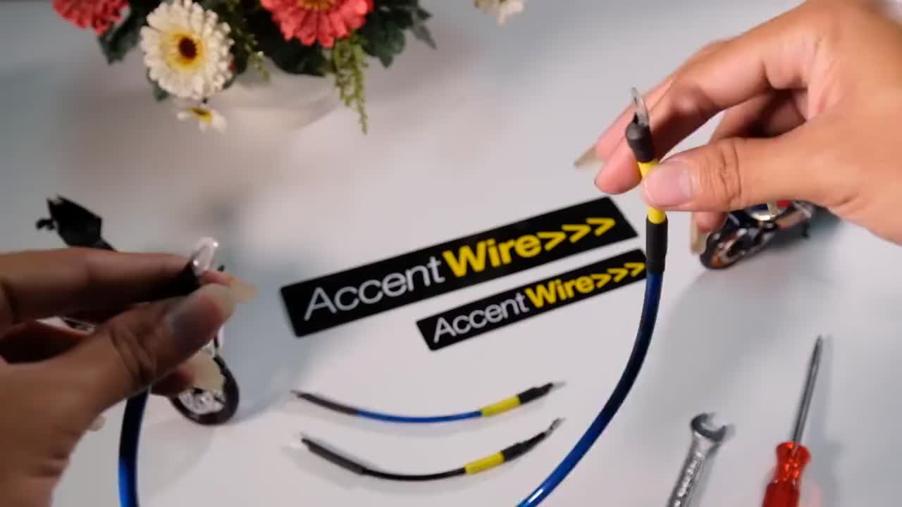Kabel Coil Universal ACCENT WIRE Peningkat Motor Ignition ORIGINAL Kabel CDI Reguler Kabel grounding - Motorcycle Biru Black Blue