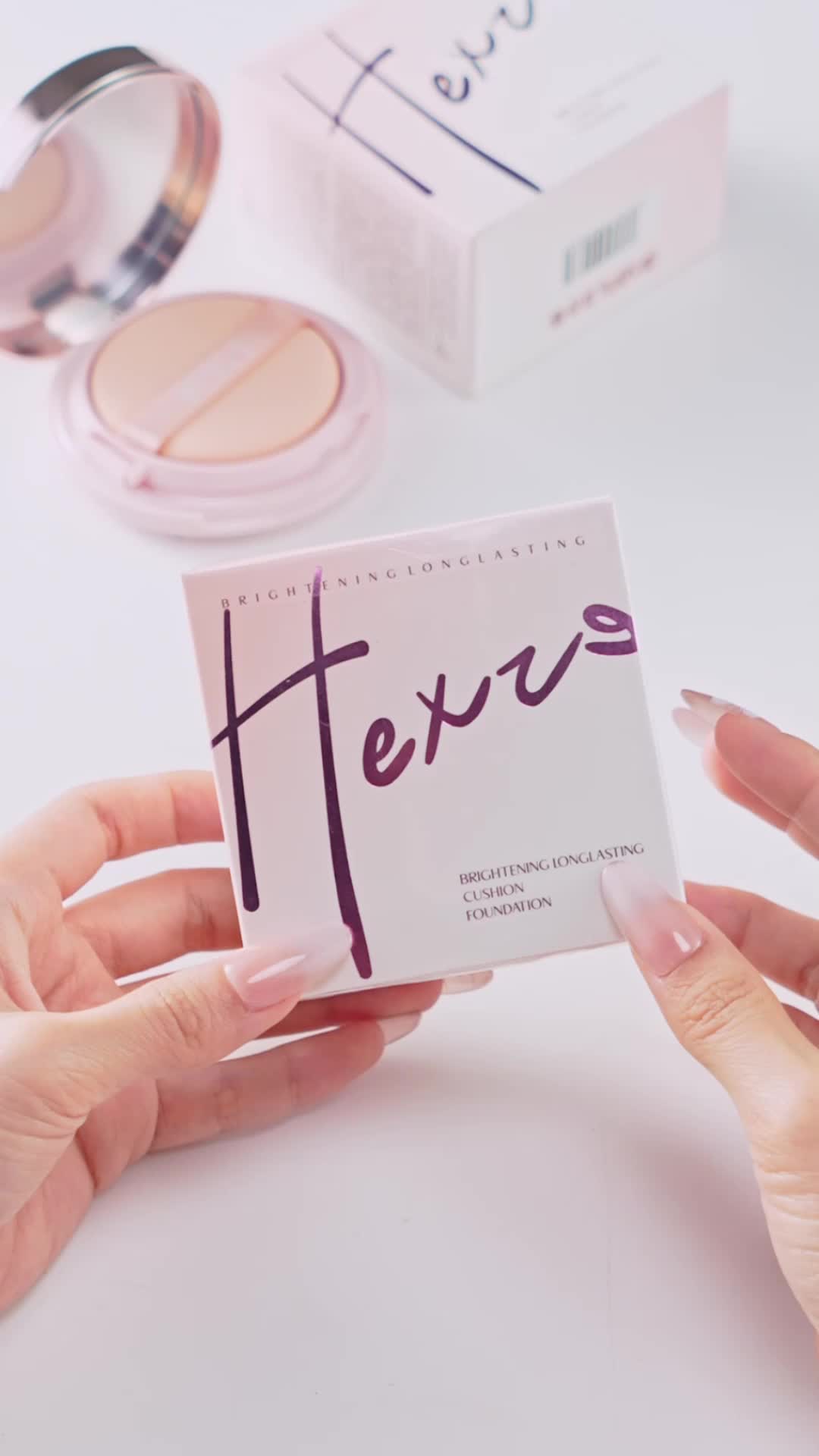 HEXZE Cushion Foundation Waterproof Brightening, Tahan Lama Antioksidan & Flawless Look Concealer Mencerahkan