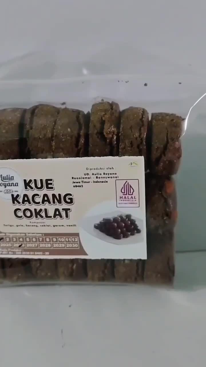 GROSIR PUSAT KUE KACANG AULIA ORI dan COKLAT.diameter kue 2,5 cm