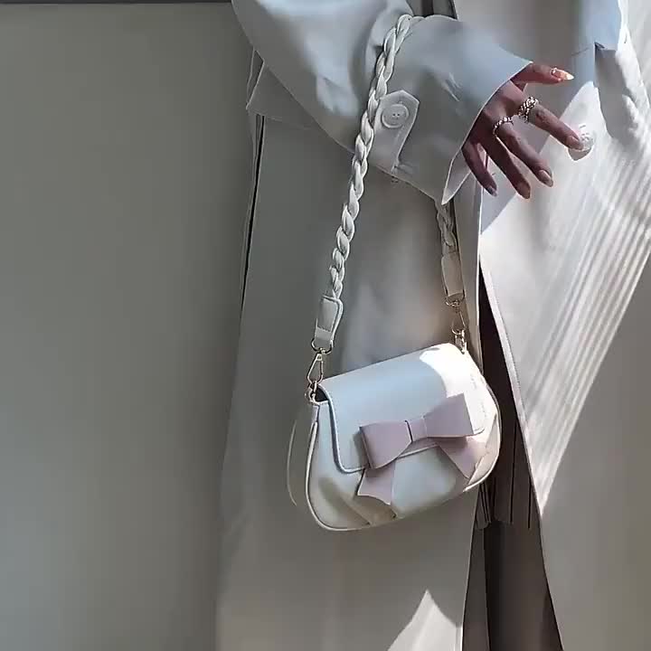 Tas selempang perempuan korean style HIASAN PITA kuli sintetis desain feminim fashion slingbag anak & dewasa Kulit Wanita