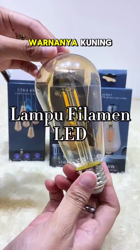 6 Watt 5 Pcs Lampu Led Filamen G45 St64 6W Bolam Pijar Kaca E27/Led Filament Edison/Lampu Cafe/Warm