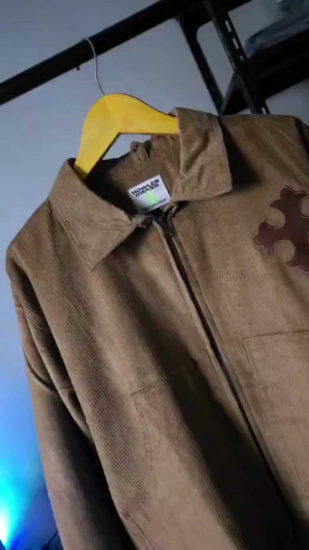 Howler Owner Work Jaket Boxy Axes Corduroy Embroidery Mocca