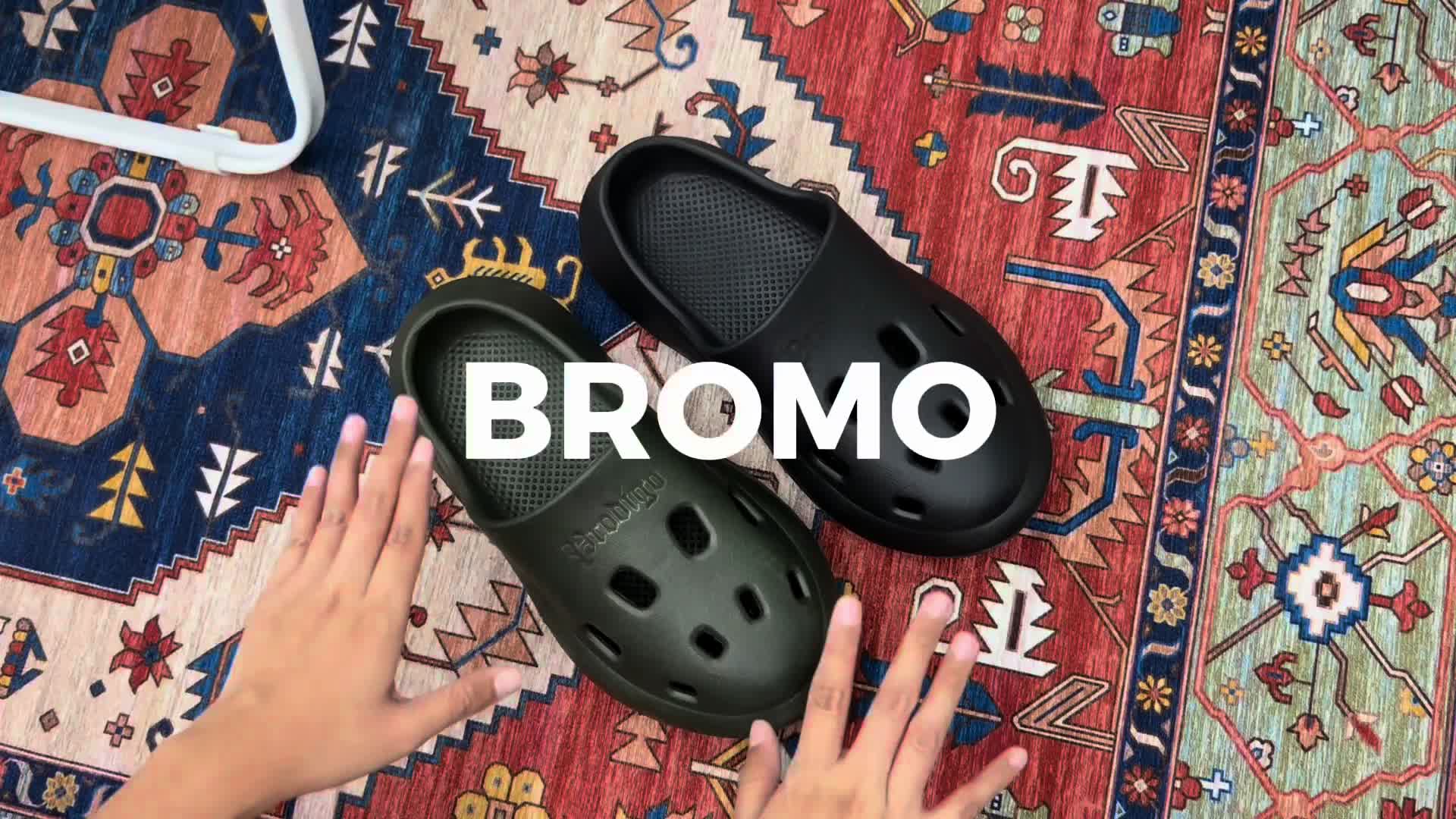 Prodigo * Sandal Slip On Pria Bromo Black I Sandal Slop Baim Anti Slip I Sandal Slide Unisex I Sendal Karet