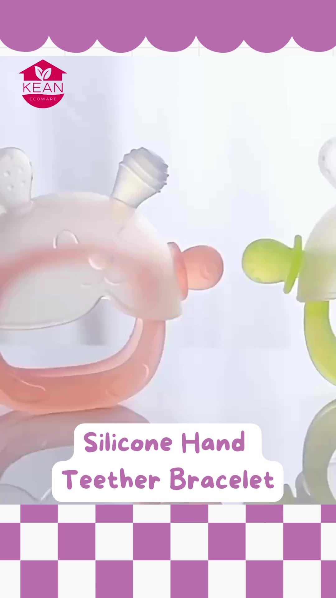 FREE CASE ( Tempat Penyimpanan ) | Silicone Hand Teether Bracelet Gelang Mainan Gigitan Bayi Premiun Silicone