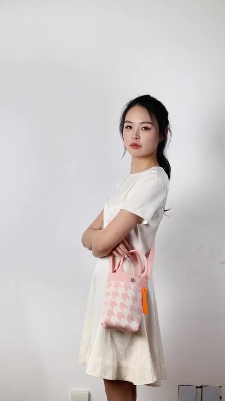 Knitted Mini Sling Bag Premium Tas HP Rajut Selempang Wanita Korean Style MOTIF WALLET - T215 Pink