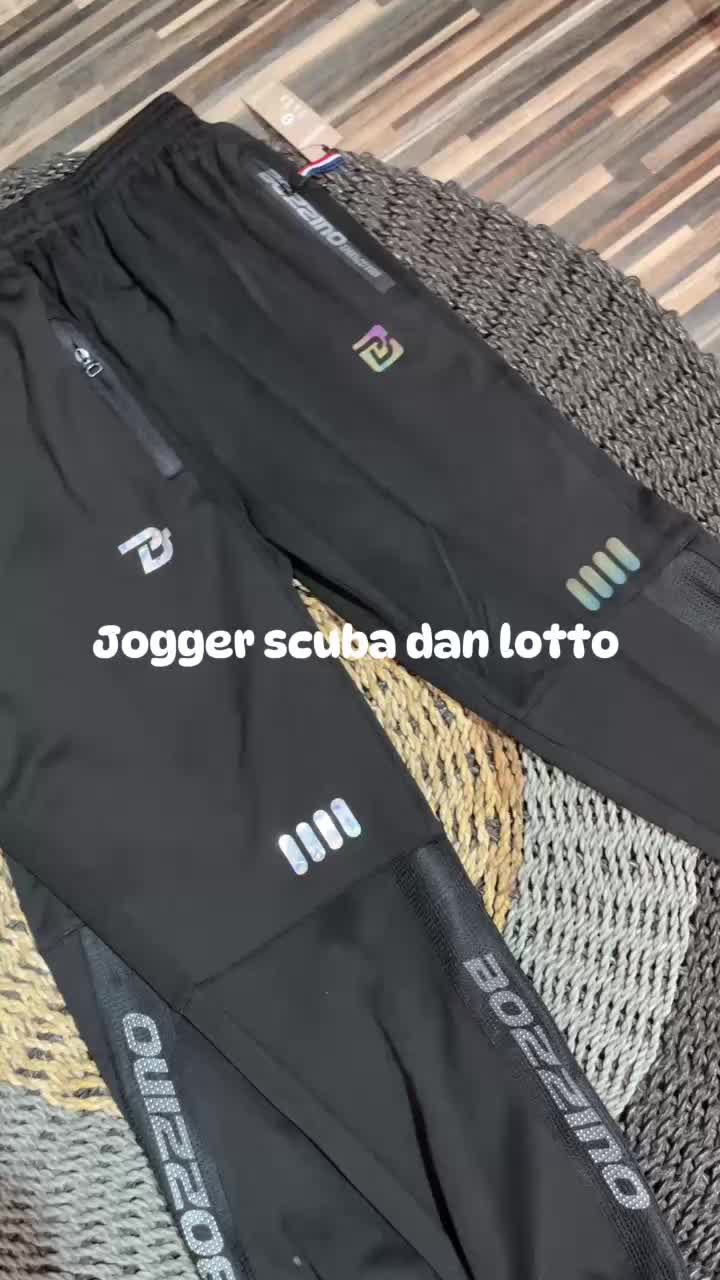 Celana Training Joggers Panjang Sport Gym Fitness Running BOZZINO - Bahan Scuba Tebal Elastis
