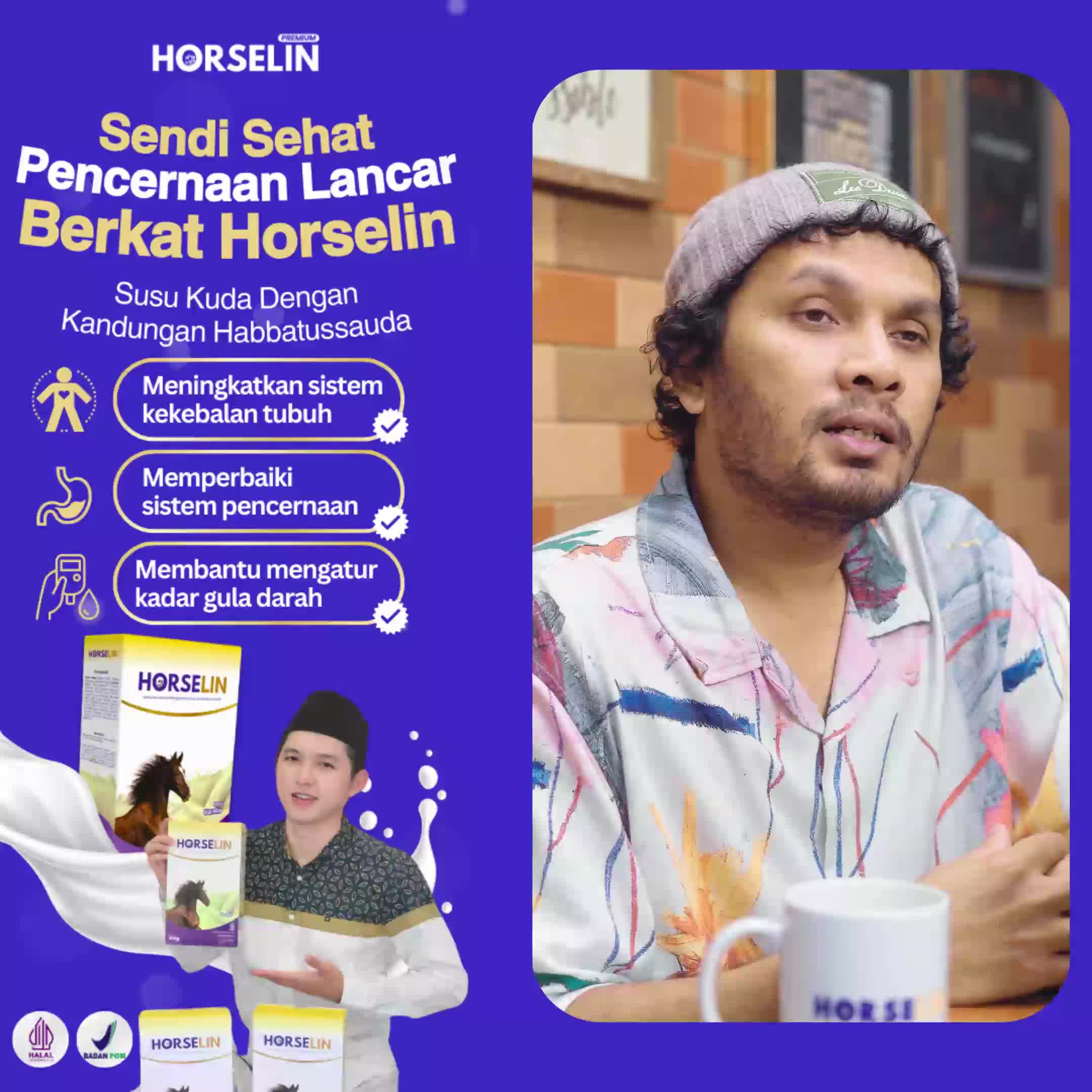 Susu Kuda Khusus Tulang Kropos dan Sendi untuk Pegal Linu dan Nyeri Sendi HORSELIN Dairy Milk (200gr)