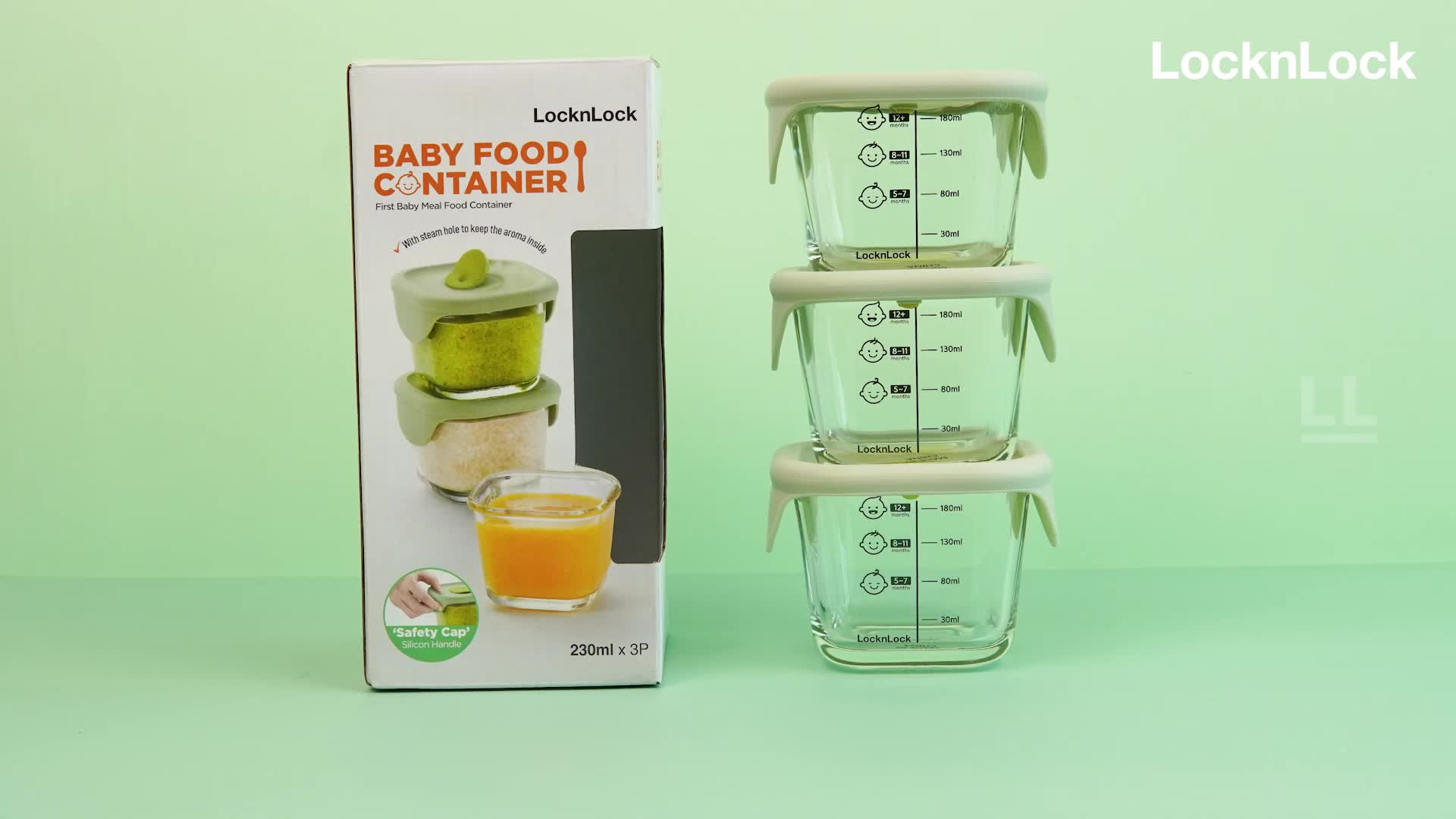 LocknLock Oven Glass Food Container MPASI Bayi 3P 230ml - LLG509S3