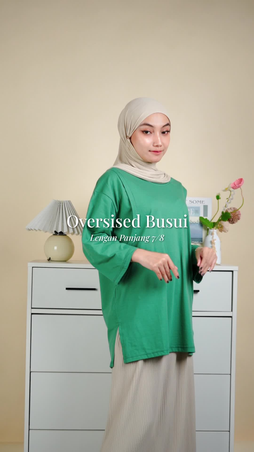 VT Kaos Oversize 7/8 Hijab Friendly BUSUI Anti Nerawang