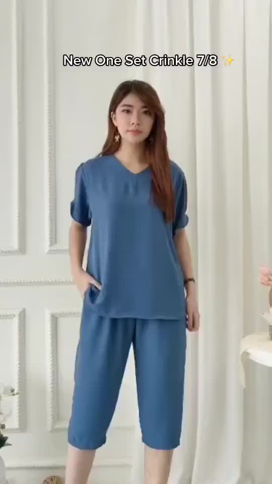 SETELAN ANDIN NEW ONE SET 7/8 Crinkle Air Flow Terlaris uk. M L XL XXL