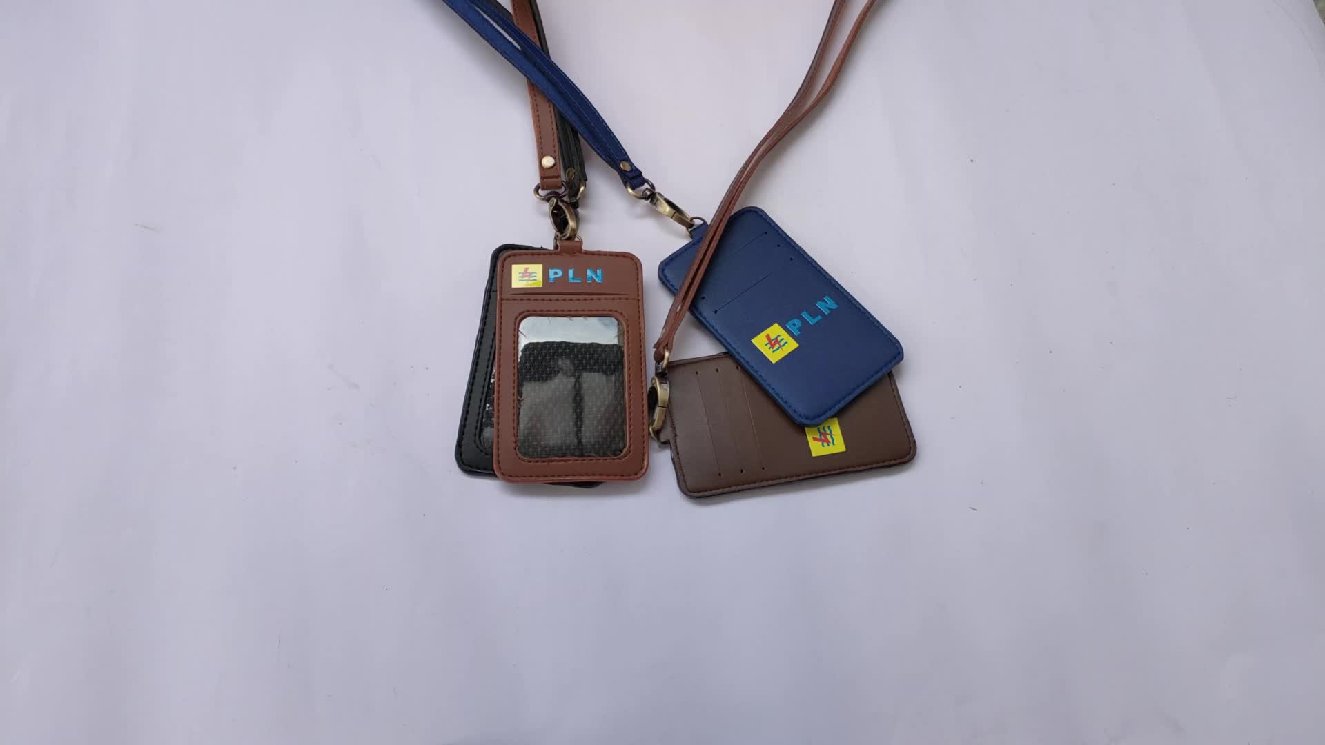 Id Card Kulit Name Tag Kulit Card Holder Logo PLN Termurah