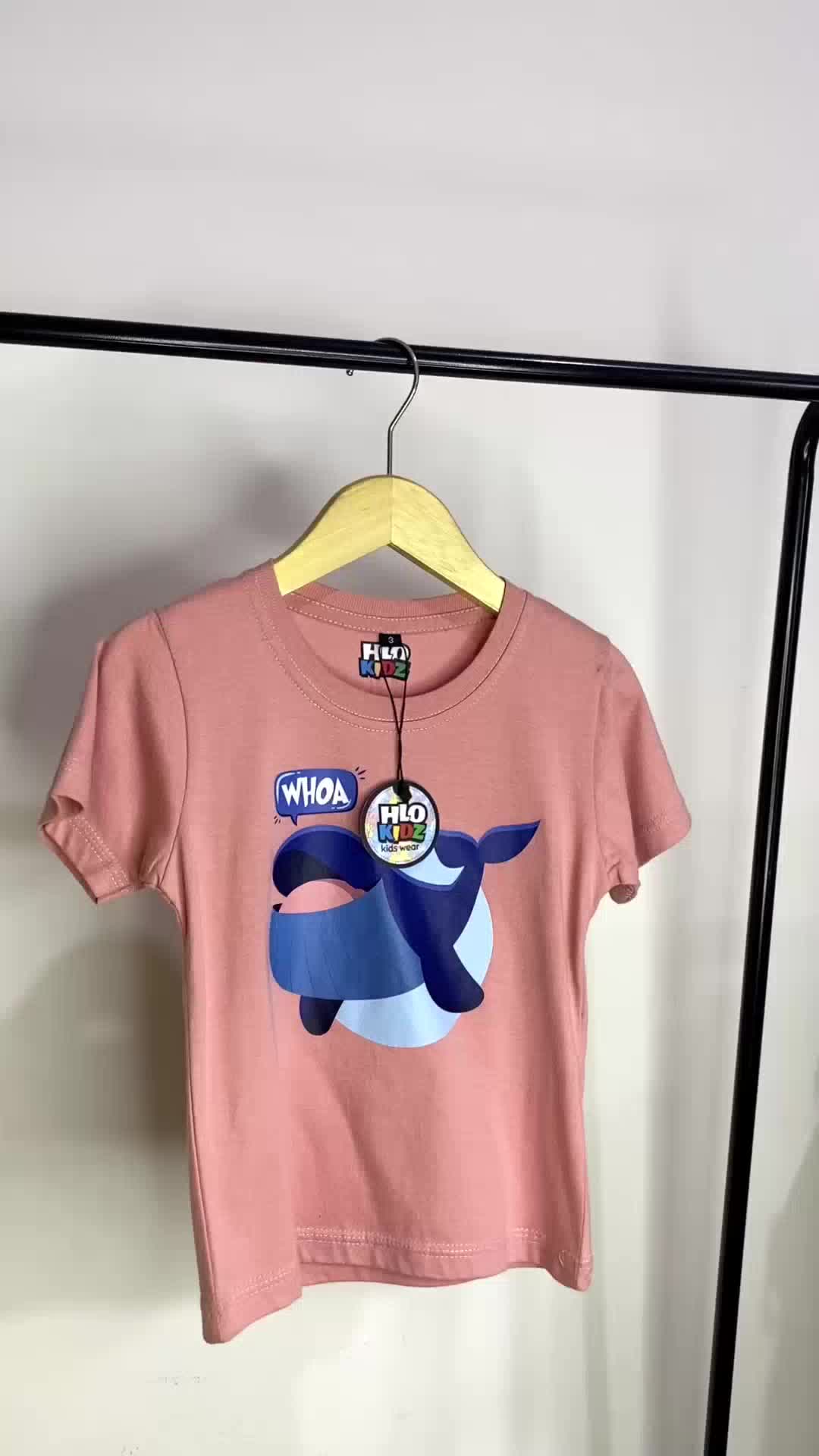HLO KIDZ BAJU KAOS ANAK Laki-Laki PEREMPUAN LENGAN PENDEK KATUN COMBED 30 GAMBAR PAUS BLUE WHALE