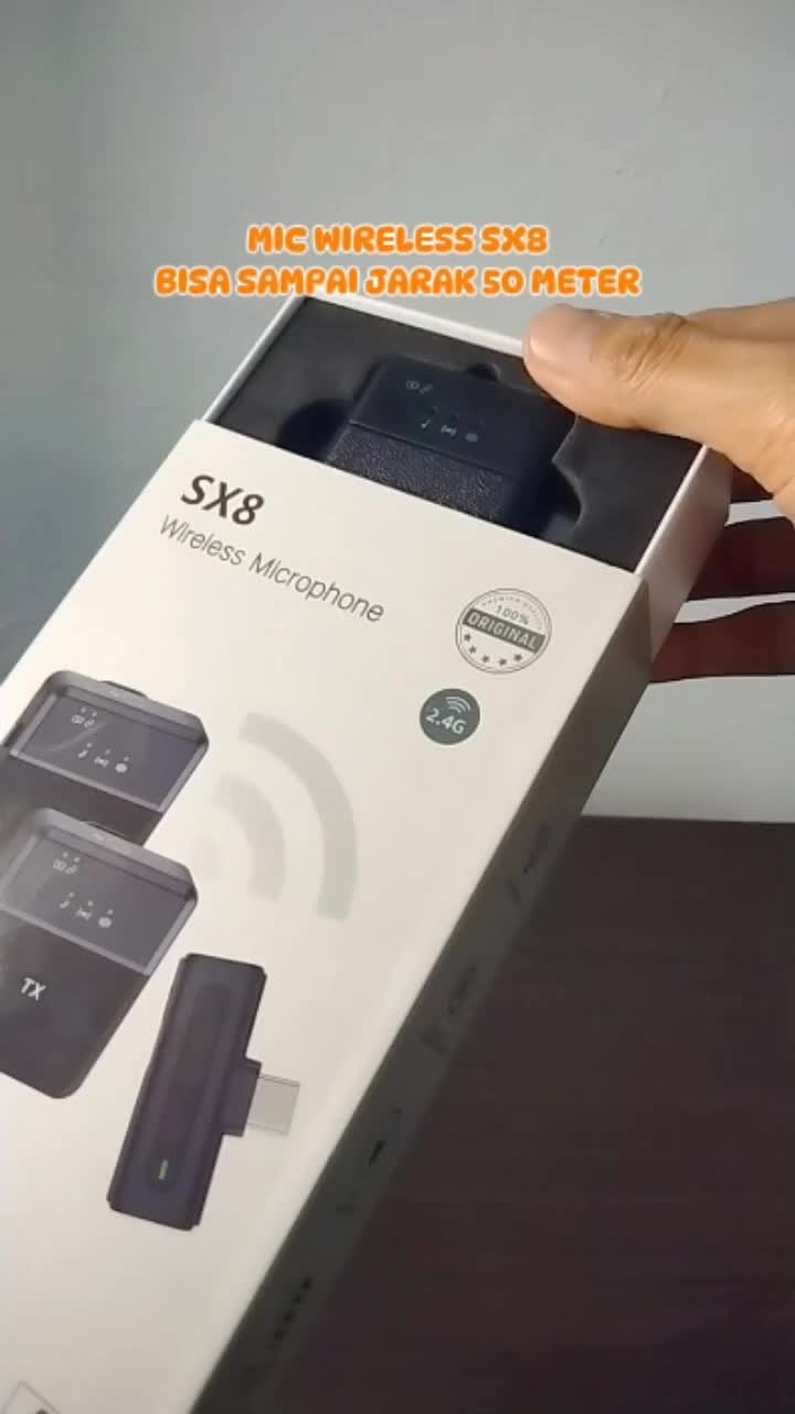Belcore SX8 Wireless Microphone Professional Wireless 2 Mikrofon untuk HP DSLR Zoom Youtube Vlog Live Lavalier Mic clip on
