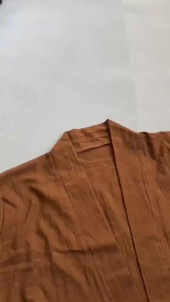 Belia Outer crop Wanita Lengan 3/4 - Baju Atasan Wanita Kekinian - Blazer Cardigan Linen Crinkle