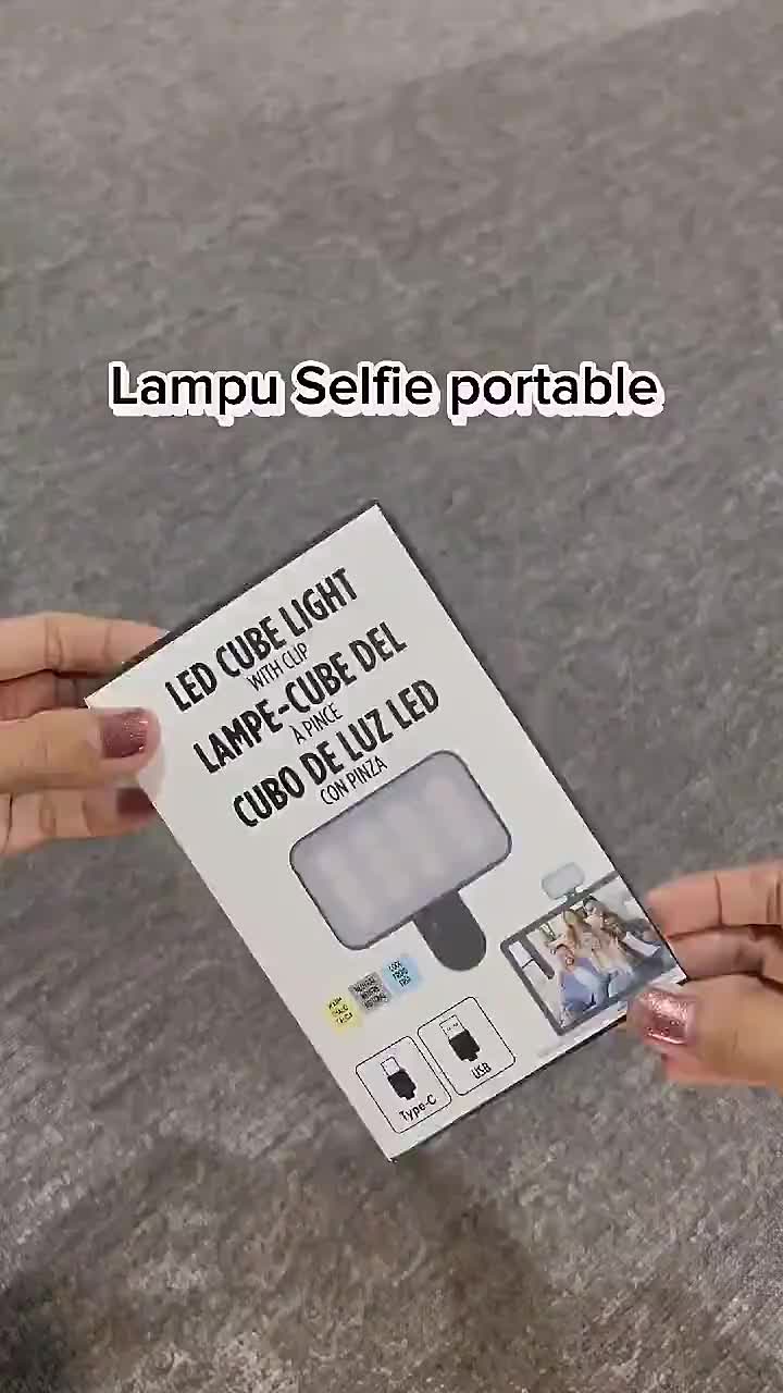 Lampu Jepit Selfie LED Light Mobile Phone Portable Clip 3 warna Saku Kecantikan lighting COD