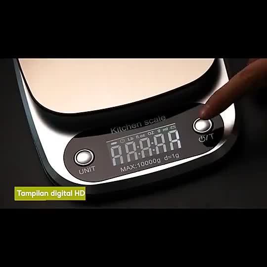 UPHOME Timbangan Dapur Digital 10Kg / Timbangan Kue Digital / Timbangan Gram Digital / Mini Kitchen Scale Timbangan Dapur Kopi Makanan Tepung Hitam Kitchenware