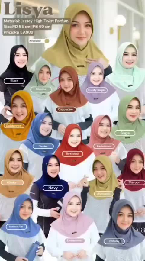 Daffi Hijab Lisya Jilbab Bergo Instan Khimar Lisya Murah Bahan Kualitas Premium Jersey High Twiss